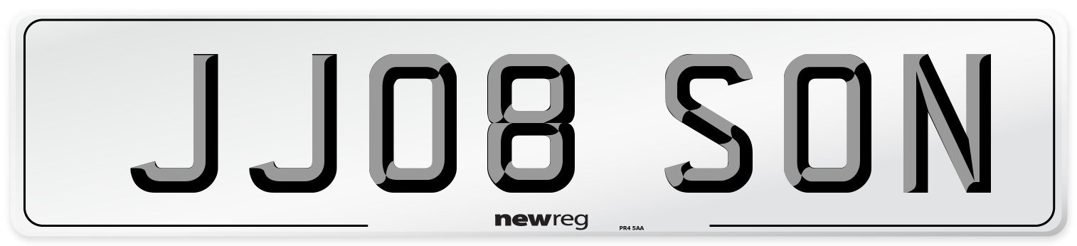 JJ08 SON Number Plate from New Reg